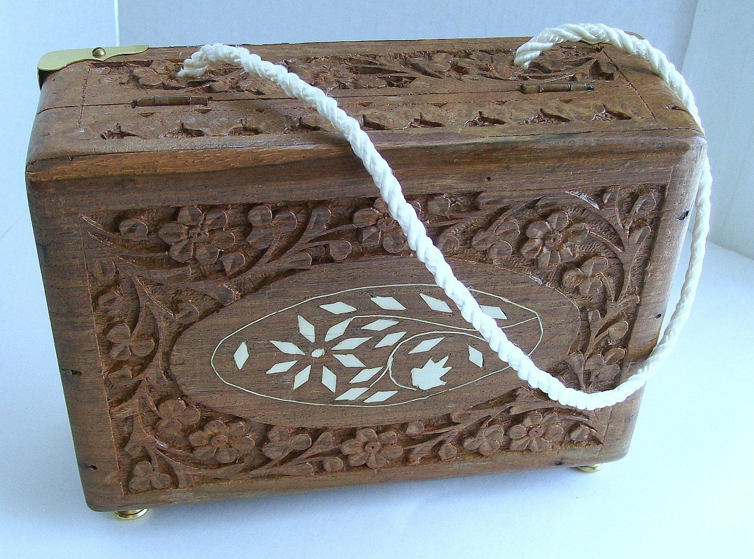 Inlaid Carved Box Purse - Handbag -  Wizard - MOP