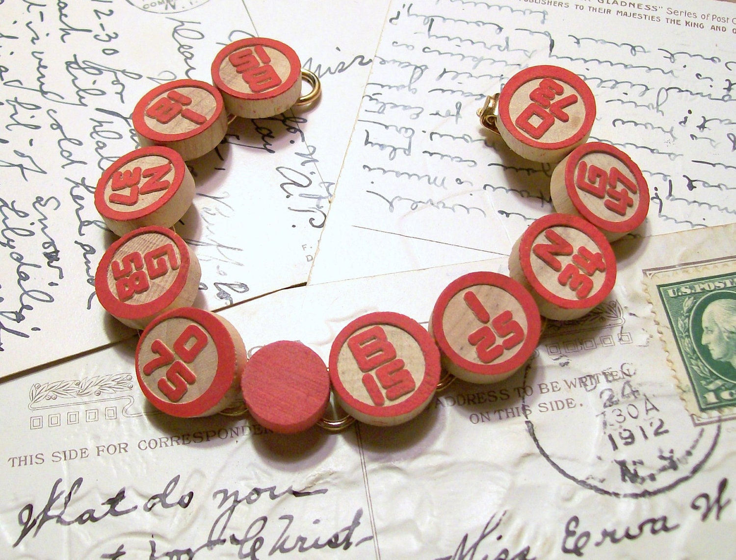 Bingo Chip Bracelet - Recycled - Vintage