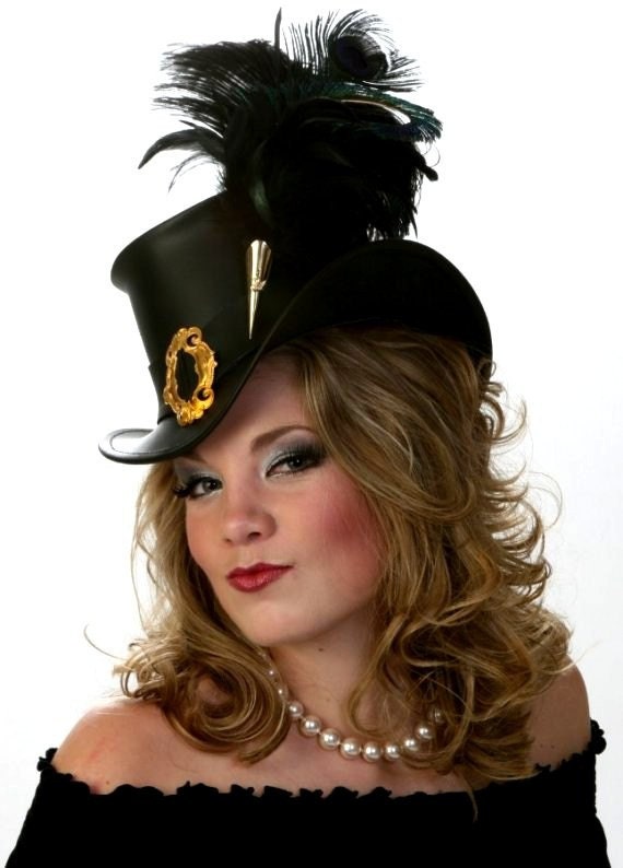 Mistress Steampunk Leather Mini Top Hat