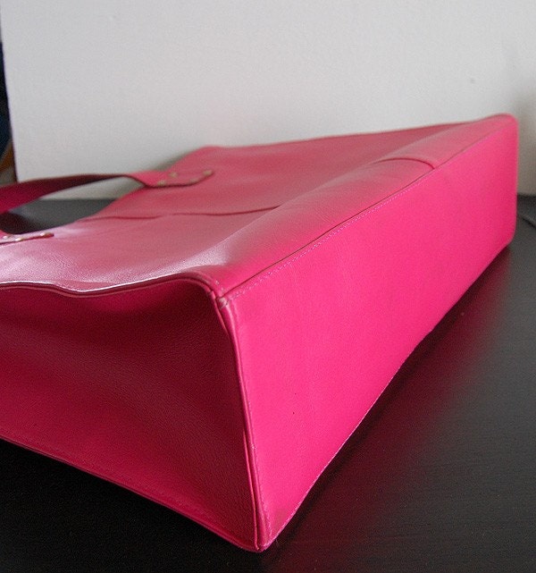 Work n Play in Pink - Stylish Leather Tote and Laptop Bag