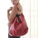 red leather tote bag