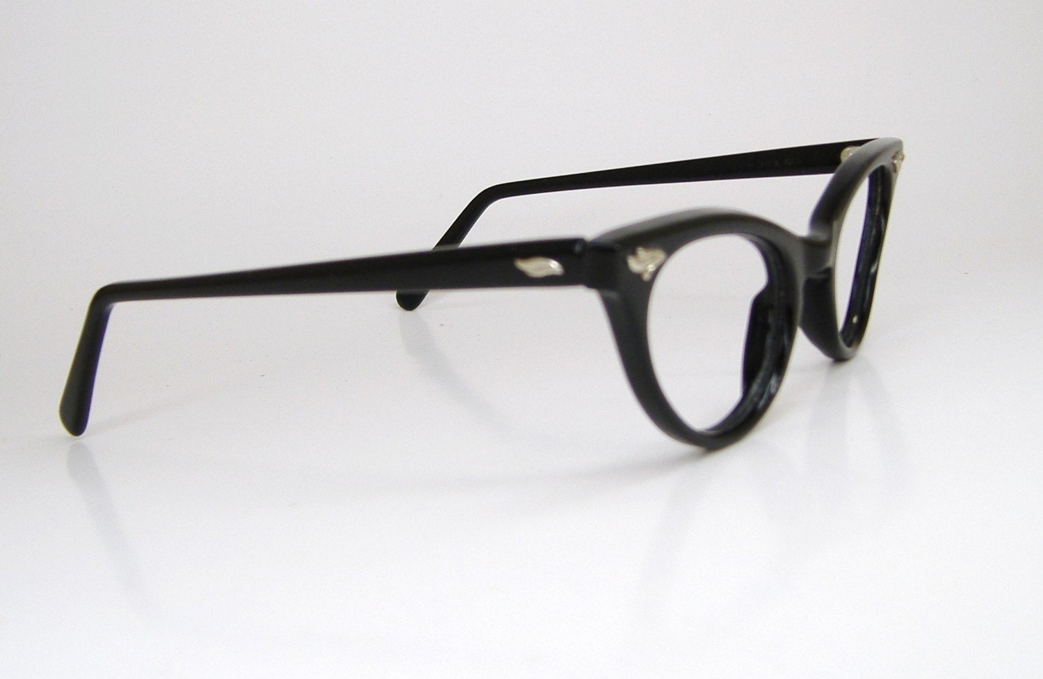 Vintage 50s Black Cat Eye Eyeglasses Frame NOS