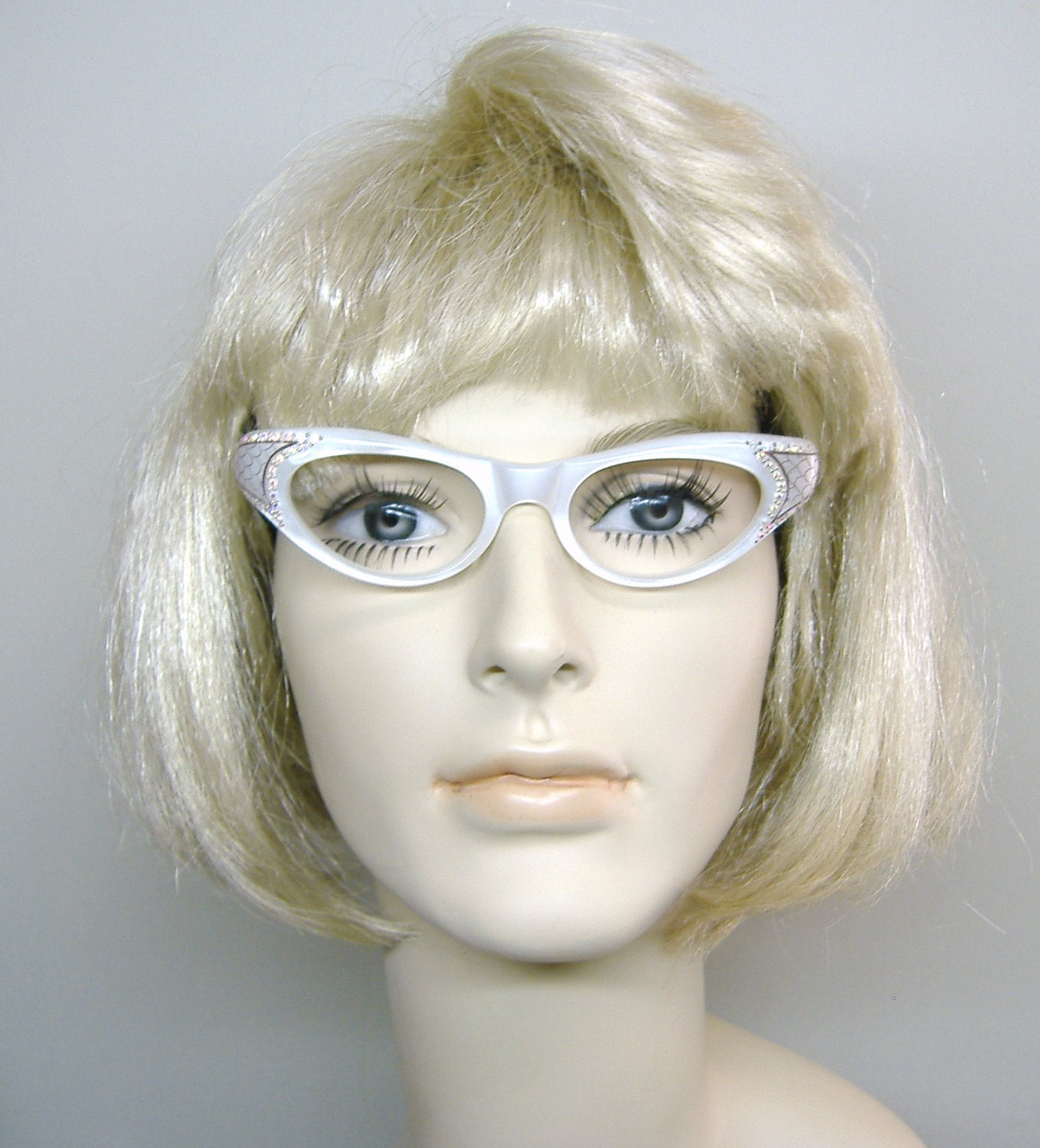 Vintage Pearl 1950s- 60s  Cat Eye Glasses Eyeglasses French Frames