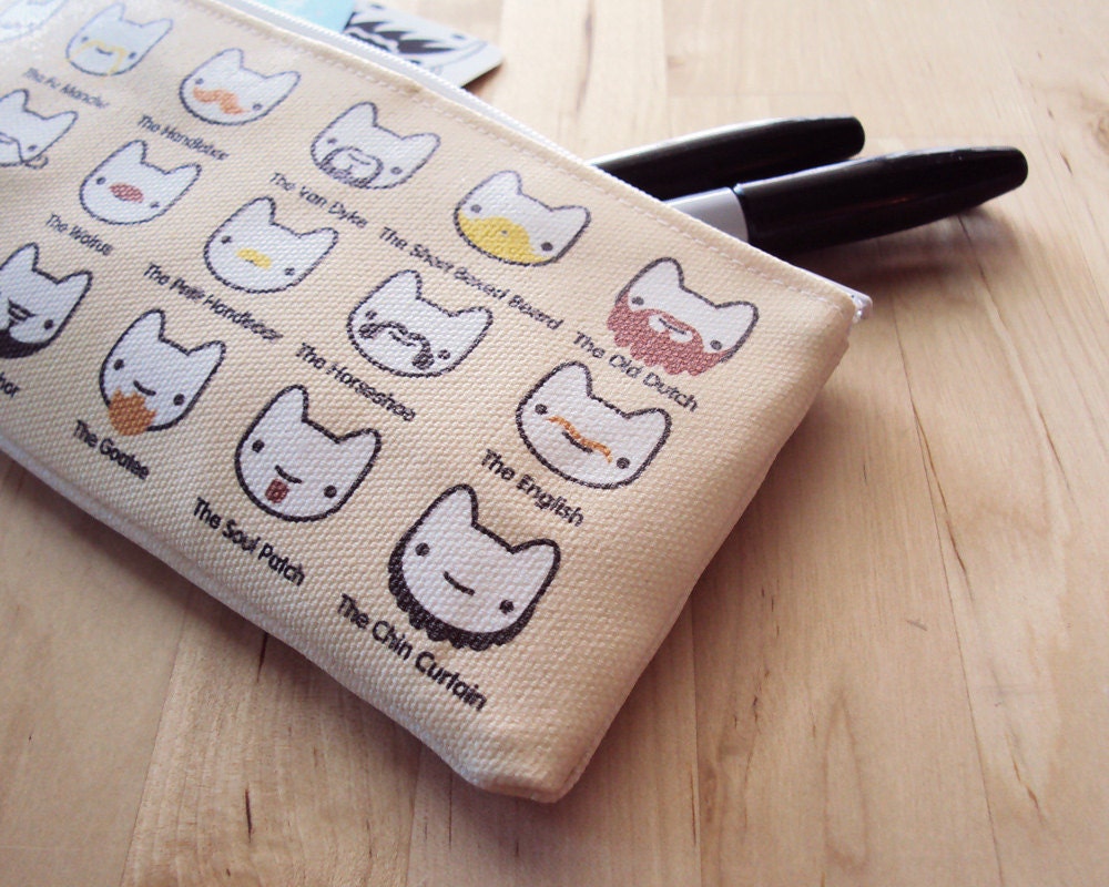 Kitten's Guide to Facial Hair Small Zipper Pouch