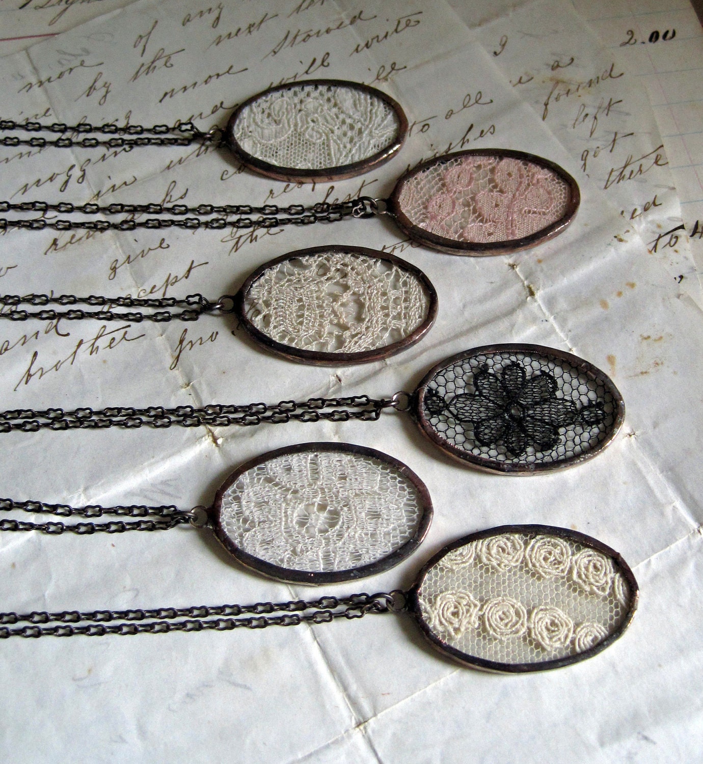 Lace Jewelry Necklace Gift Set for Wedding Vintage Lace