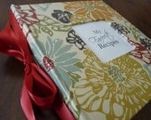 Recipe Album Kit - Hand Wrapped Laminated Fabric - Comes with 50 blank recipe cards