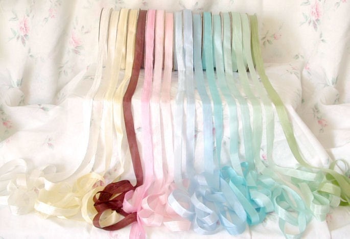 5 Yards Vintage Seam Binding, You Pick the Color Cotton Candy, Baby Pink, Sky, Baby Blue, Paradise Aqua, Mint Green, Seafoam or Moss ECS