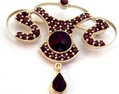 Fabulous Vintage Garnet  Deco Pin