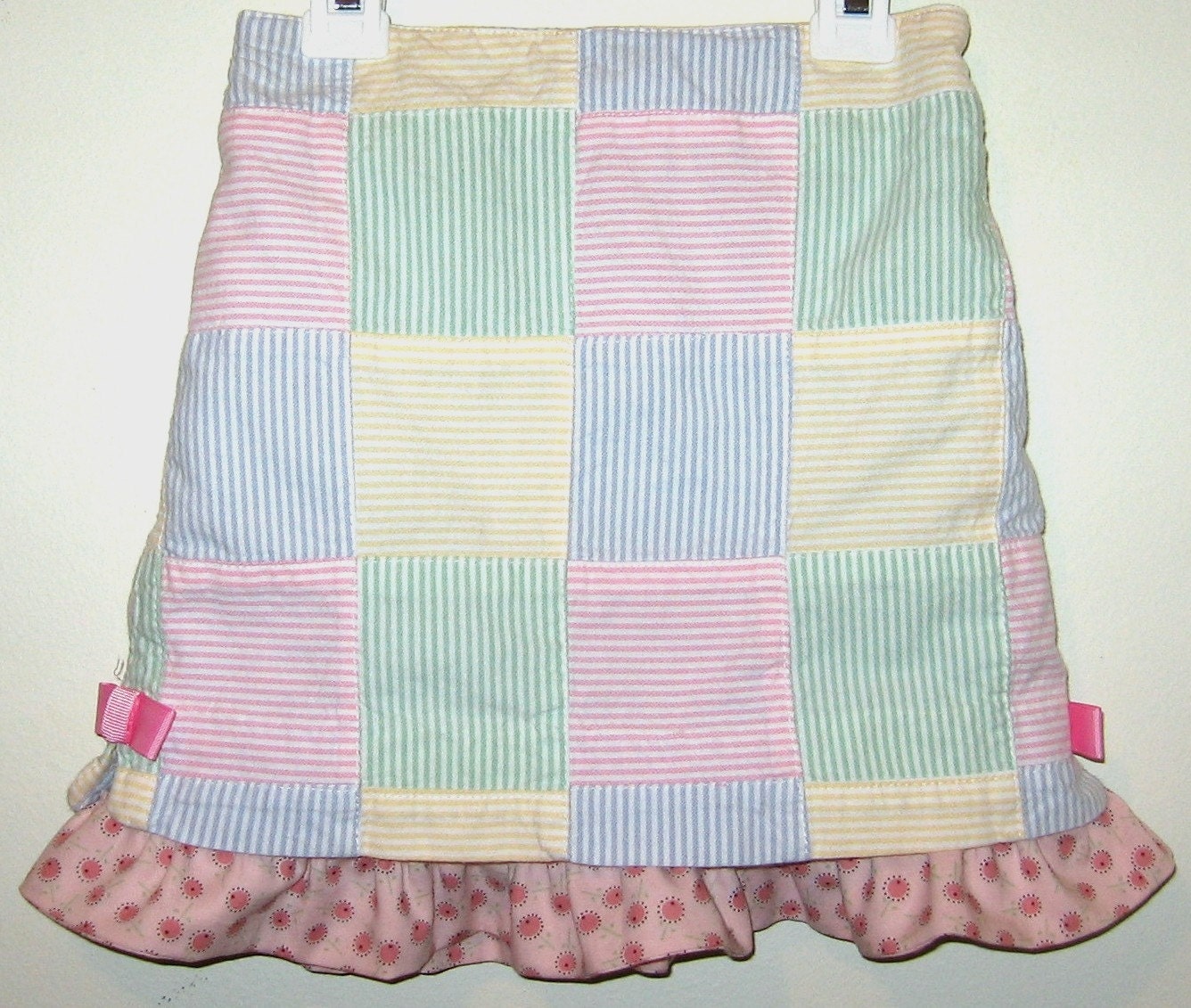 Toddler Patchwork Skirt Reversible Two Skirts in One Fits 2T 3T 4T