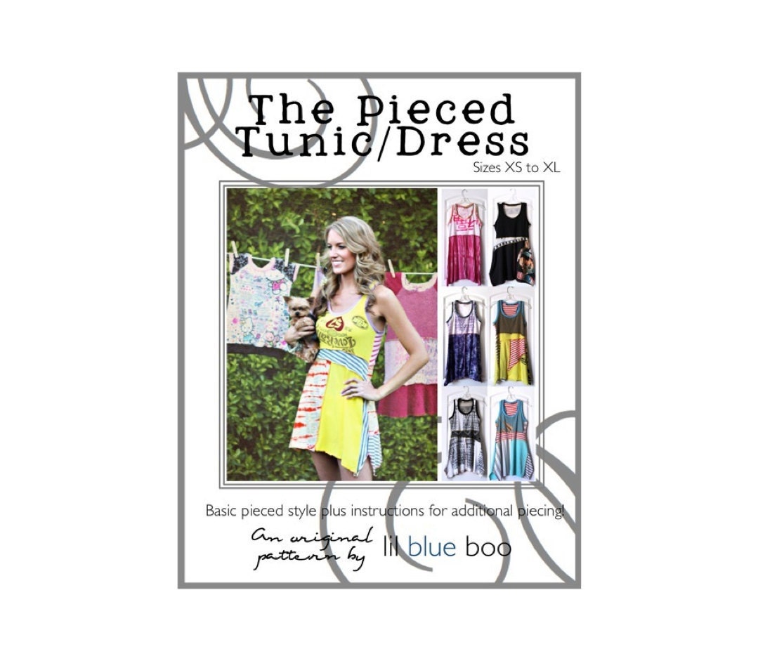 Diy Pdf Pattern and Tutorial - The Pieced Tunic or Dress - Sizes XS to XL