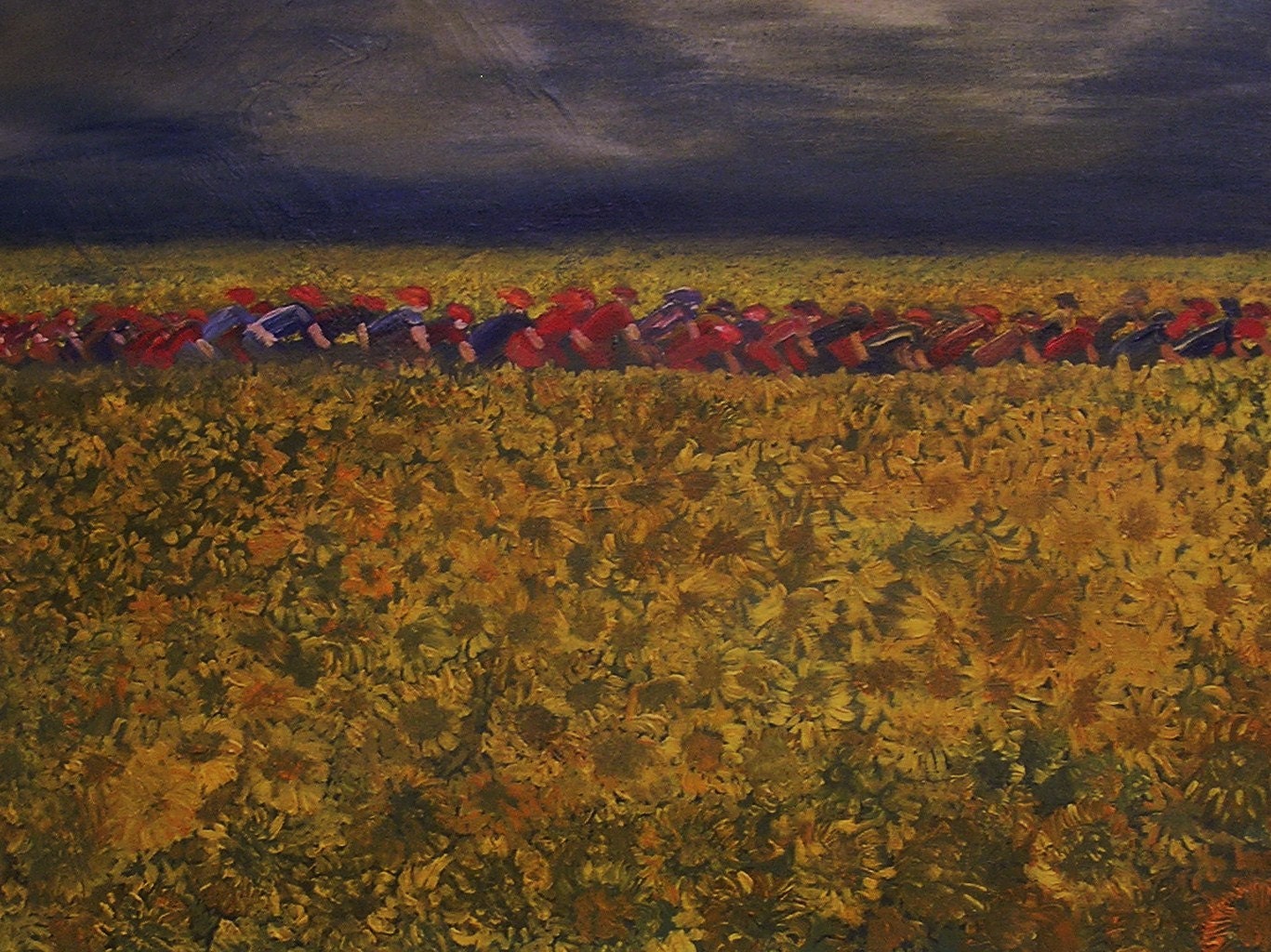 Morning Ride, The Peloton: Le Tour de France. Original Acrylic 24 x 30 on artist canvas