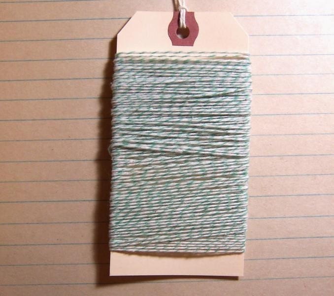 baker's twine - mint lime green and white - 20 yards (60 feet)