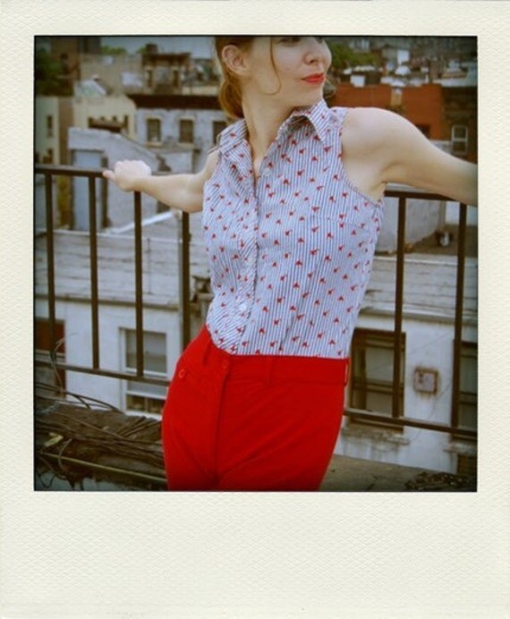 r e s e r v e d f o r katman01........vintage SEERSUCKER COLLAR button blouse