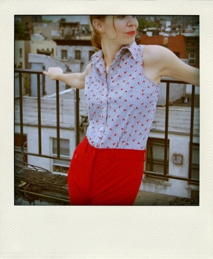 r e s e r v e d f o r katman01........vintage SEERSUCKER COLLAR button blouse