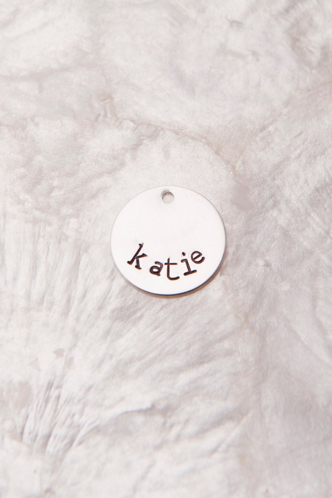 Circle Sterling Silver Charm (5/8 Inch), Custom Necklace Charm, Stamped Necklace Charm, Round Charm