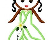 Petite Cajun Princess Applique Embroidery Design