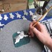 Bunny Brooch - Handpainted Blue Delft Porcelain