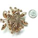 Rhinestone Brooch Vintage Peridot Jewelry Mint Green Art Glass Tiered Brooch, Free US Shipping
