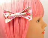 Kawaii Sweet Lolita Hair Bow/Barrette/Hair Clip - English Roses On Pink