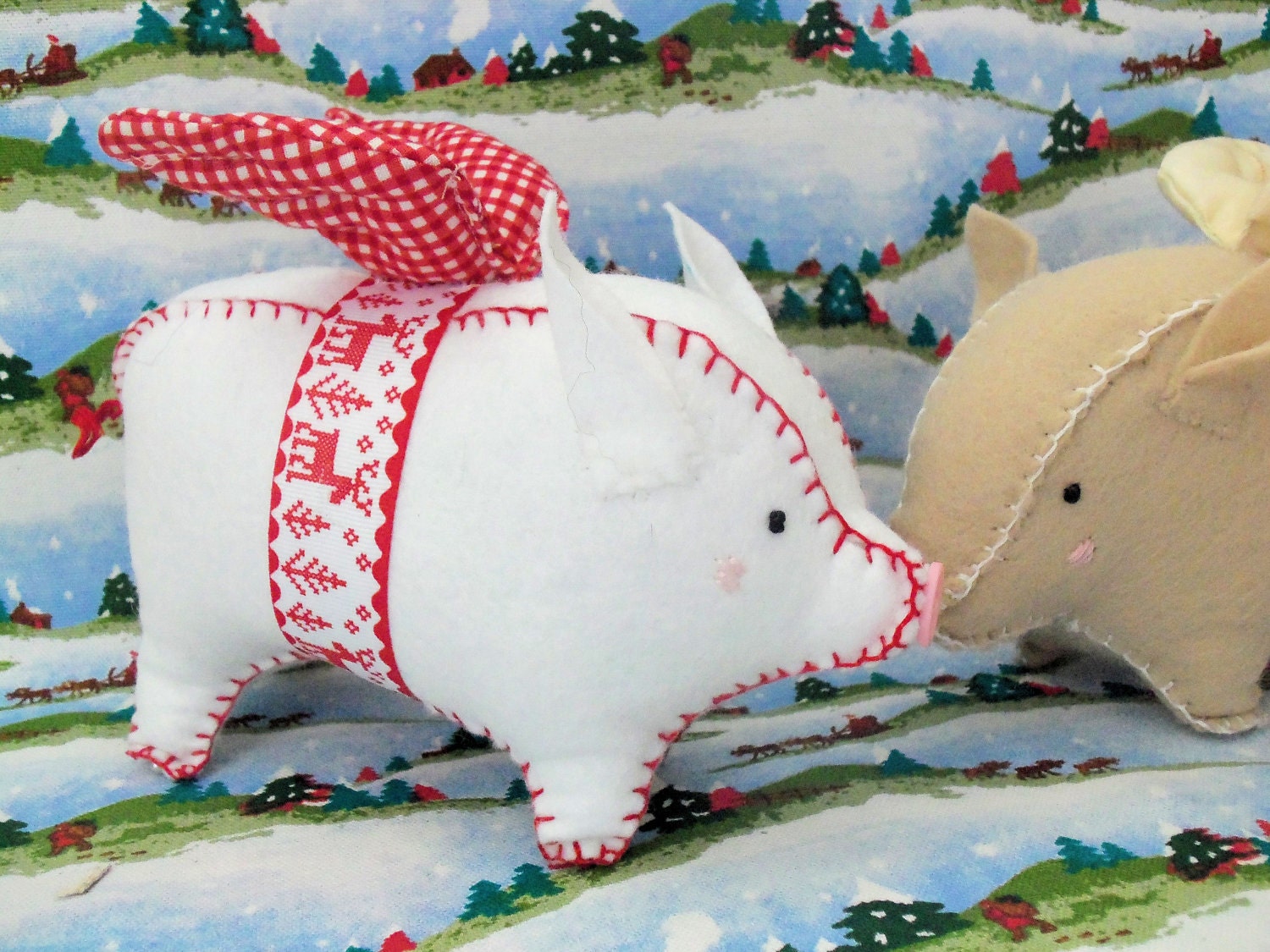 Angel Pigs Christmas Softie pdf pattern