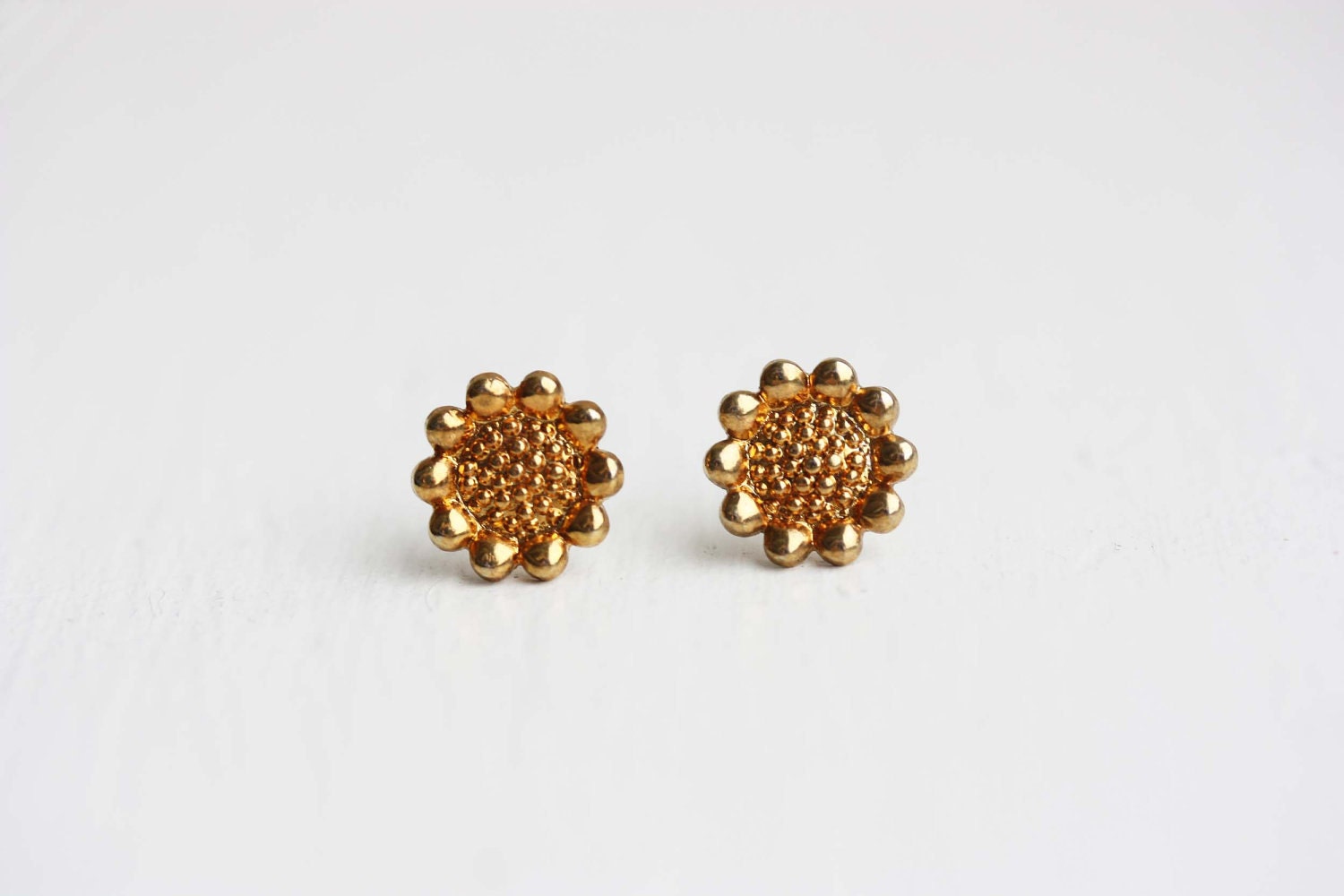 Gold Sunflower Studs