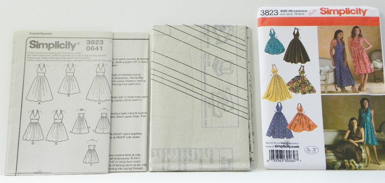 Marilyn Monroe Style Halter Dress Simplicity 3823 Uncut Length Variations Size 6 8 10 12 14 on Etsy