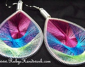 Handmade Thread Earrings, String Art, RubysHandiwork.com