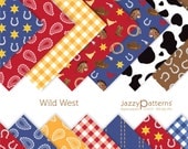Wild West digital paper pack for scrapbooking DP080 instant download