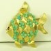 Vintage Weiss Turquoise Colored Glass Bead Fish Pin