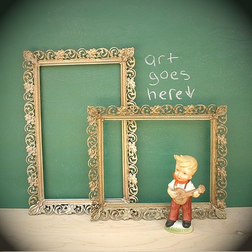 Pair of Vintage Metal Picture Frames