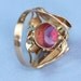 ART DECO/RETRO MODERNE 14K Gold and Pink Synthetic Spinel Ring