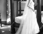 Wedding veil - Chapel length  bridal veil - 90 inches long with a beautiful pencil edge