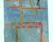 High Wire Girl - Unique Collagraph Print