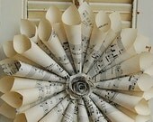 12" Paper Wreath //   Hymnal  Wreath //  Vintage Sheet Music Wreath