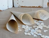 Vintage Wedding Petal Toss Cones Vintage Book Pages Set of 75 Til 6-13