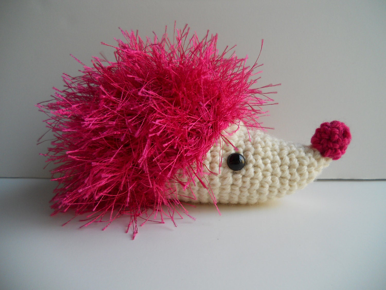 Amigurumi Crochet Fuchsia Pink Hedgehog Plush