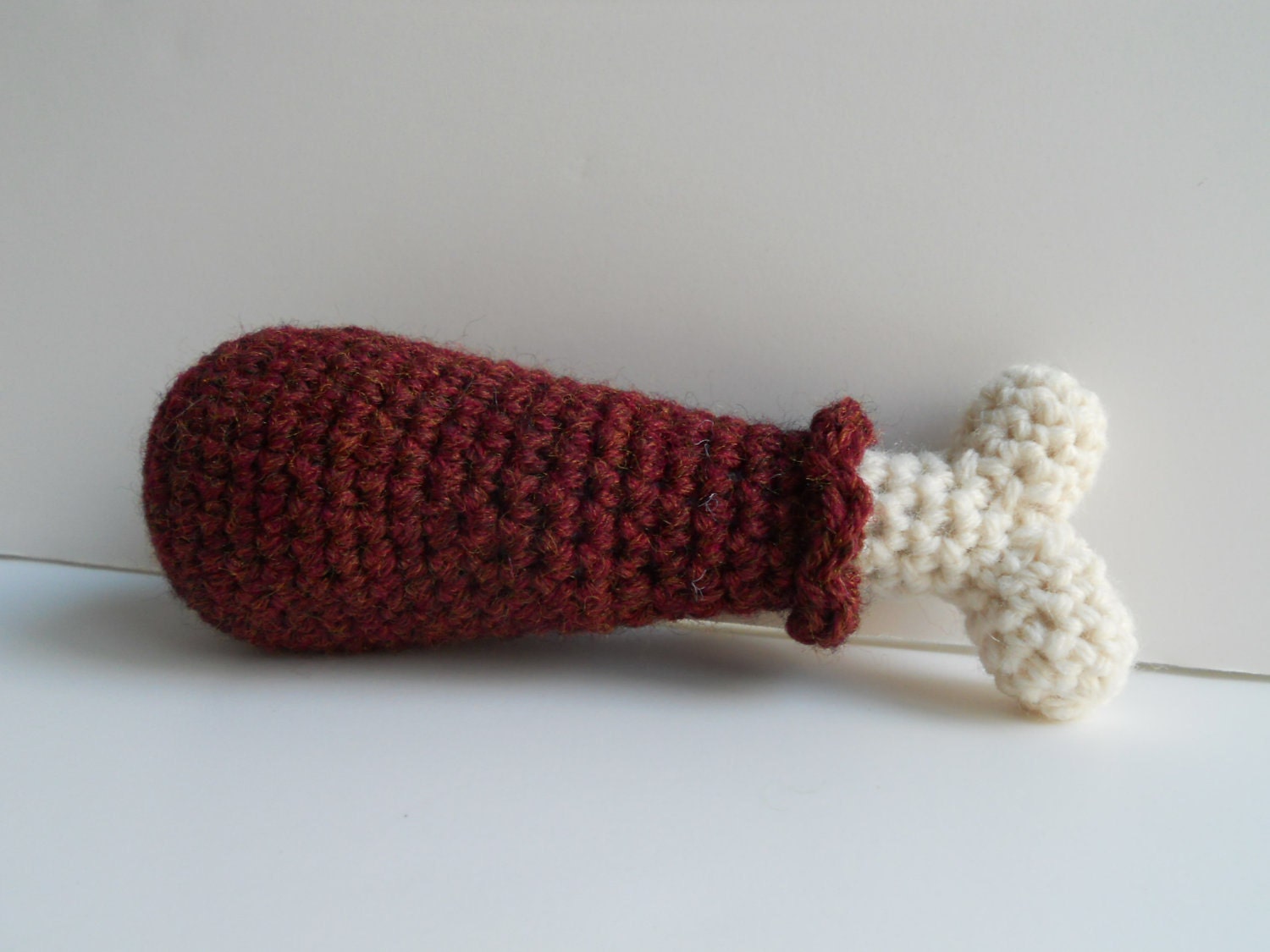 Amigurumi Crochet BBQ Chicken Drumstick Baby Rattle