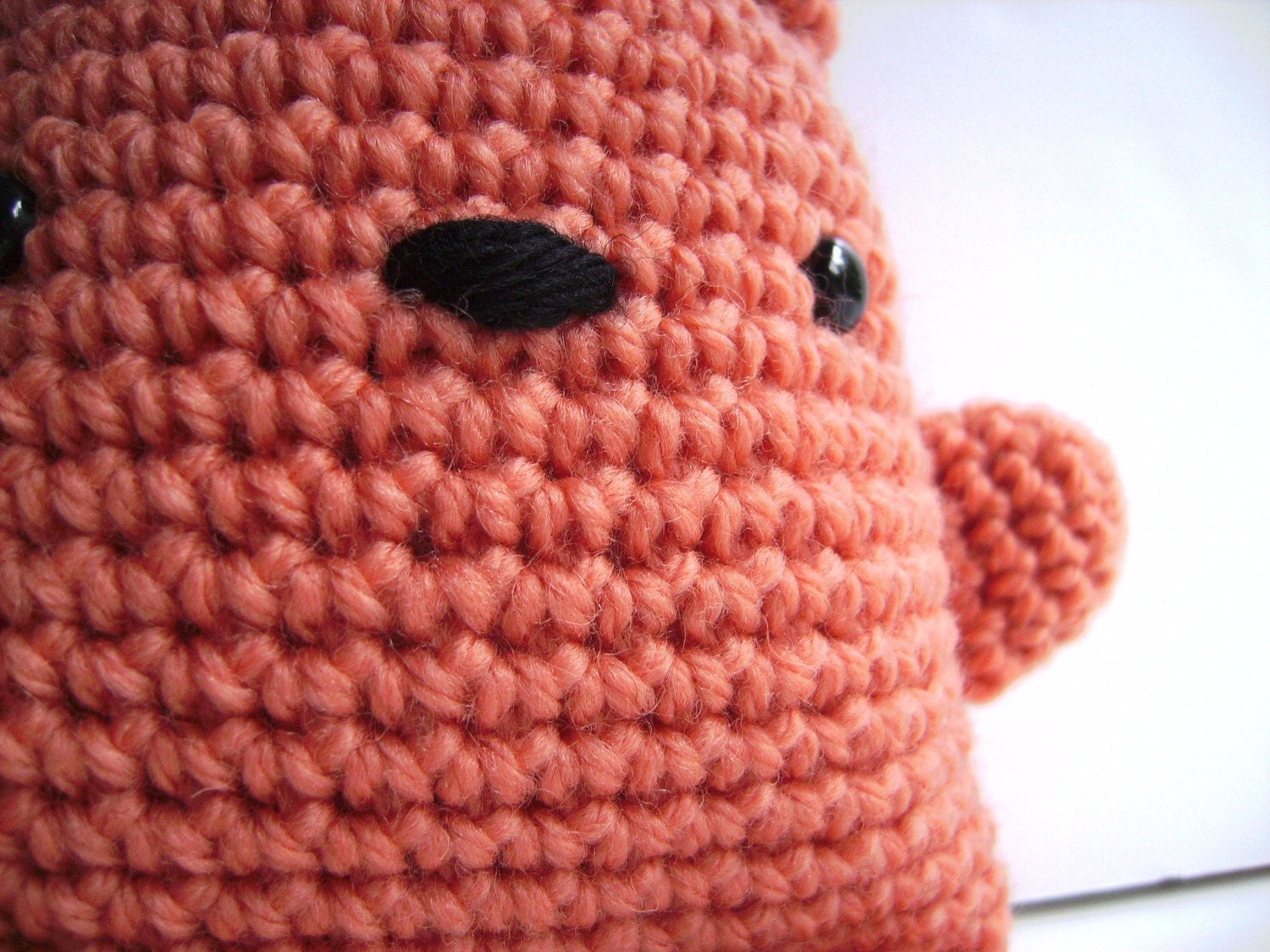Amigurumi Crochet Salmon Teddy Bear Plush Toy