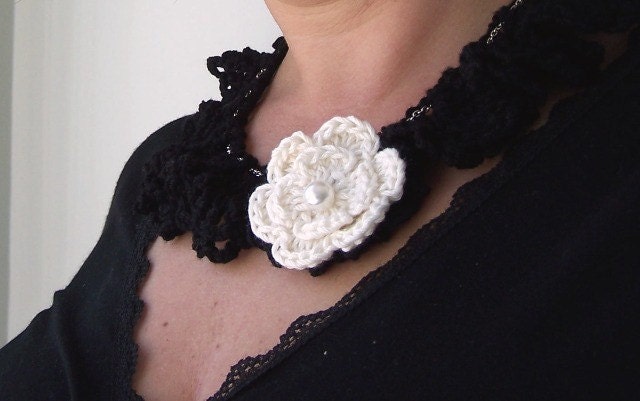 Collar Necklace  -  Crochet  Necklace Spring Fashion  Accessories Mother's Day Peter Pan  Collar Necklace  Crochet Brooch,Bamboo Necklace