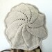 Hand Knit Hat - chunky knit Beehive beret Oatmeal mustard flower- womens hat Slouch Beanie