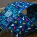 Camera Strap Teal Birds and Flowers Reversible Lens Cap Pocket