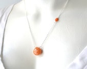 Red Aventurine and Sterling Silver Chain Necklace