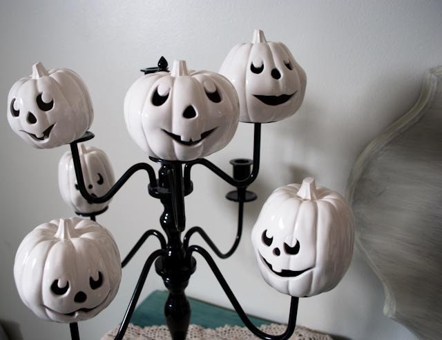Ceramic White Jack-o-Lanterns Pumpkin   Made to order.