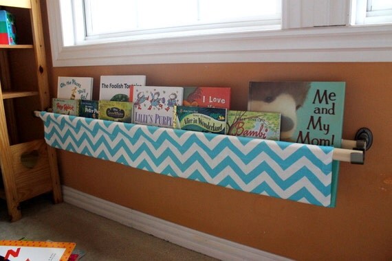 Aqua and White Chevron Book Sling- 1 Sling -Size Large