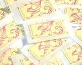 Flourish Bird Ticket Stickers // Envelope Seals // 12pcs