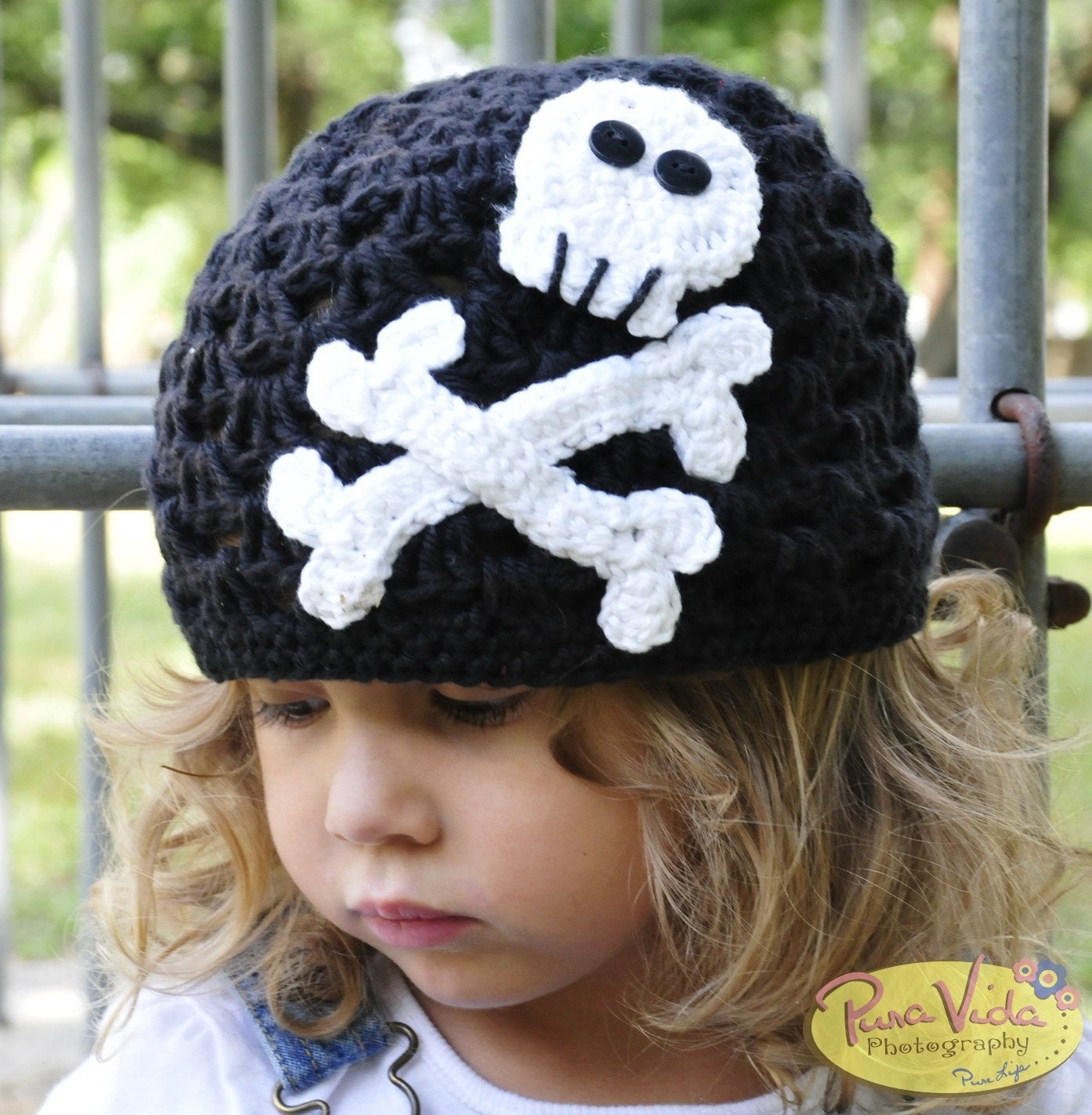 Punk Princess Skully Beanie - Crochet Pirate/Punk/Rock Hat