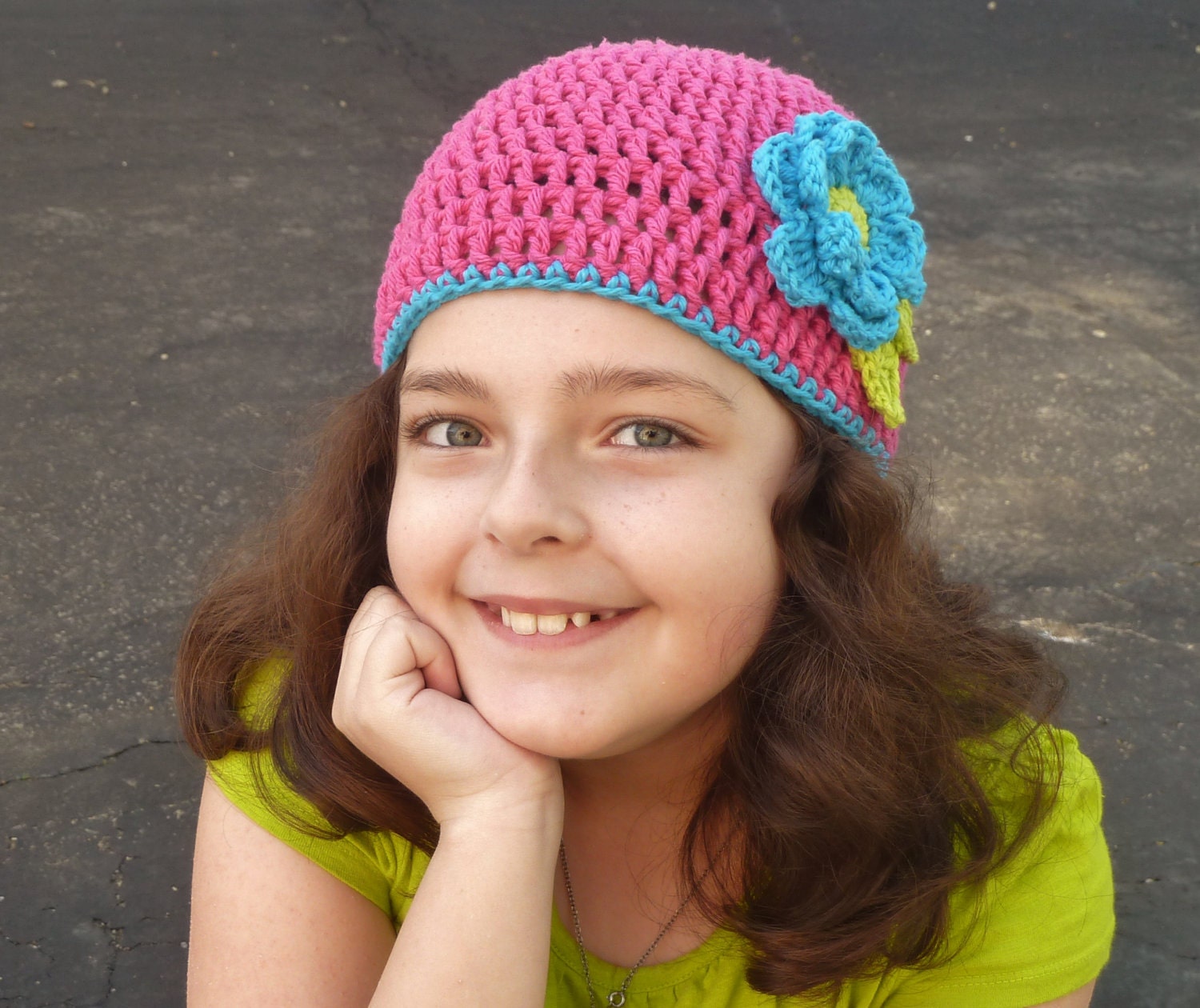 Summer Fun Blossom Beanie - 6 Years to Teen - READY TO SHIP