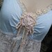 shabby chic..  tunic dress..ice blues, mermaid, Vintage Kitty.. antique lace and roses.. beach wedding.. LARGE - XL