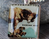 BIGHORN SHEEP Handmade Wildlife Animal Scrabble Tile Art Pendant Charm Jewelry Necklace