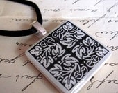 Black and White Polymer Clay Necklace